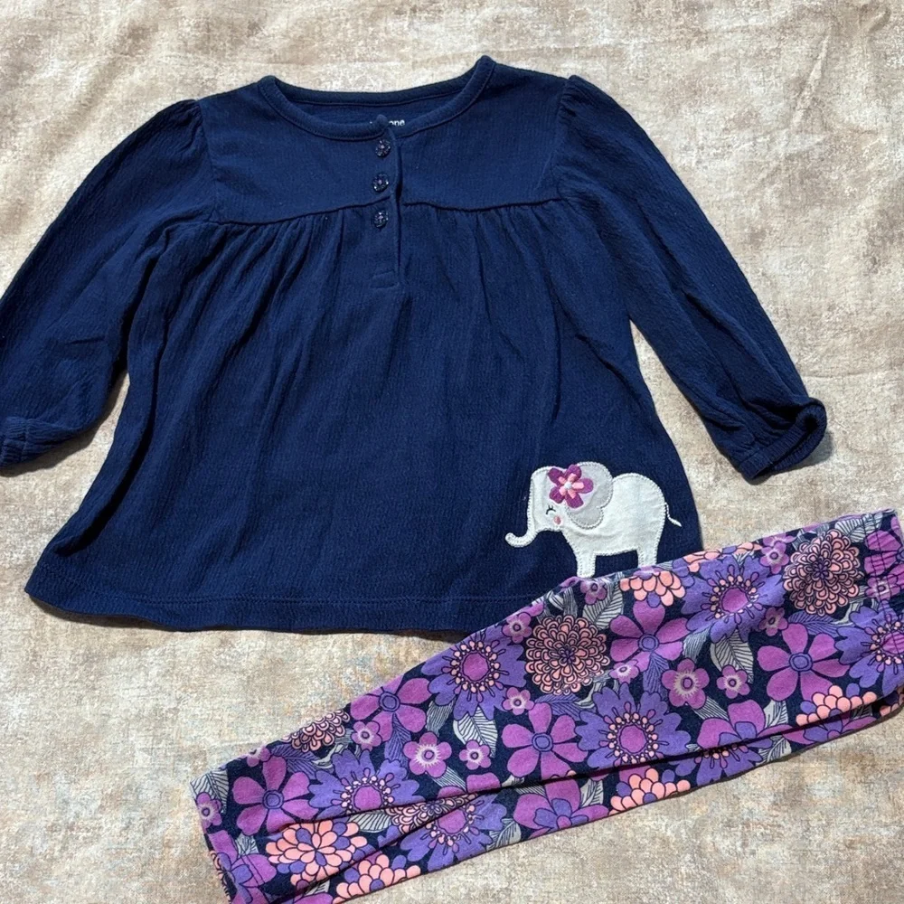 Carter's Dark Blue and Violet Kids Outfit